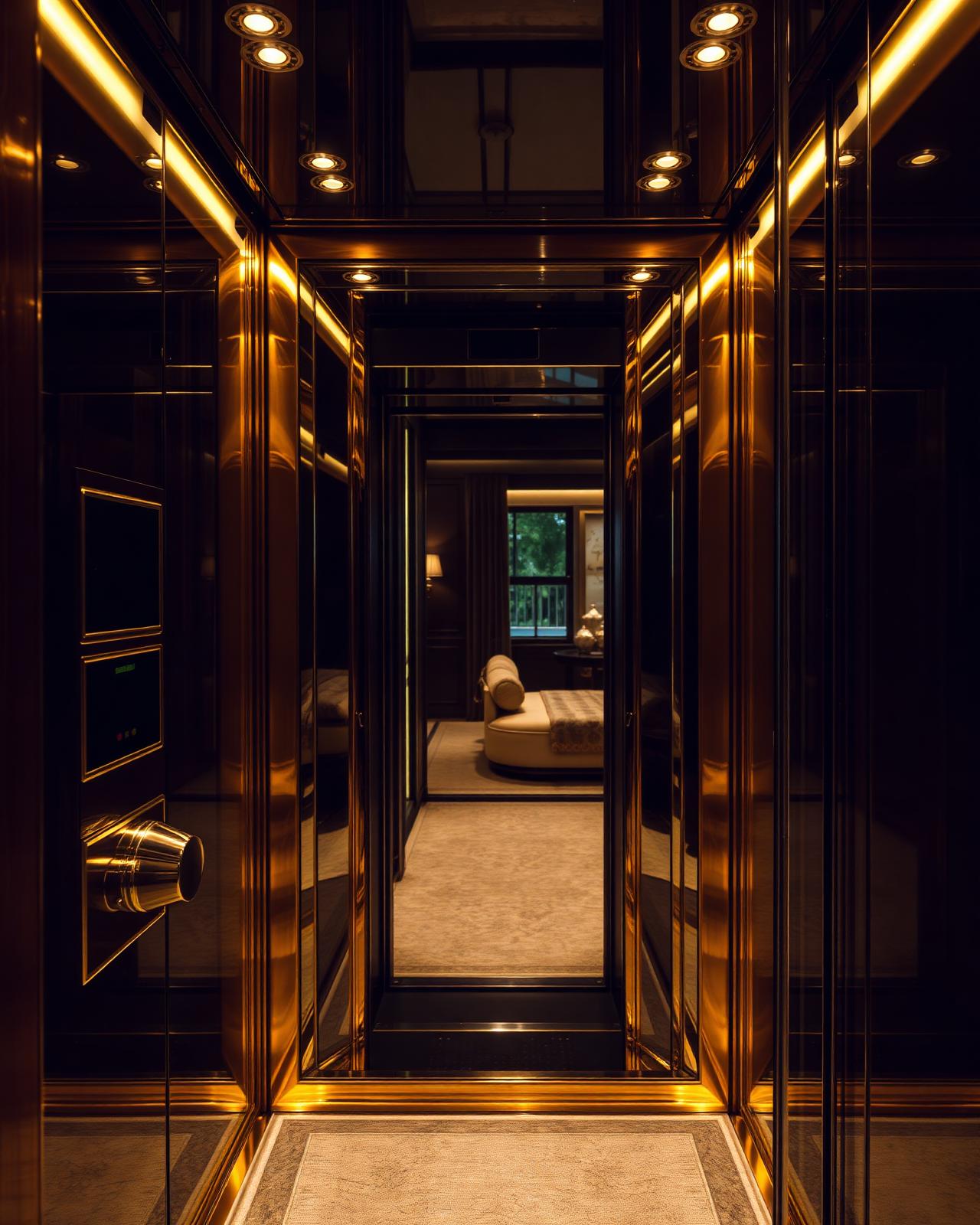 Belt drive home lift cabin interior